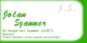 jolan szammer business card